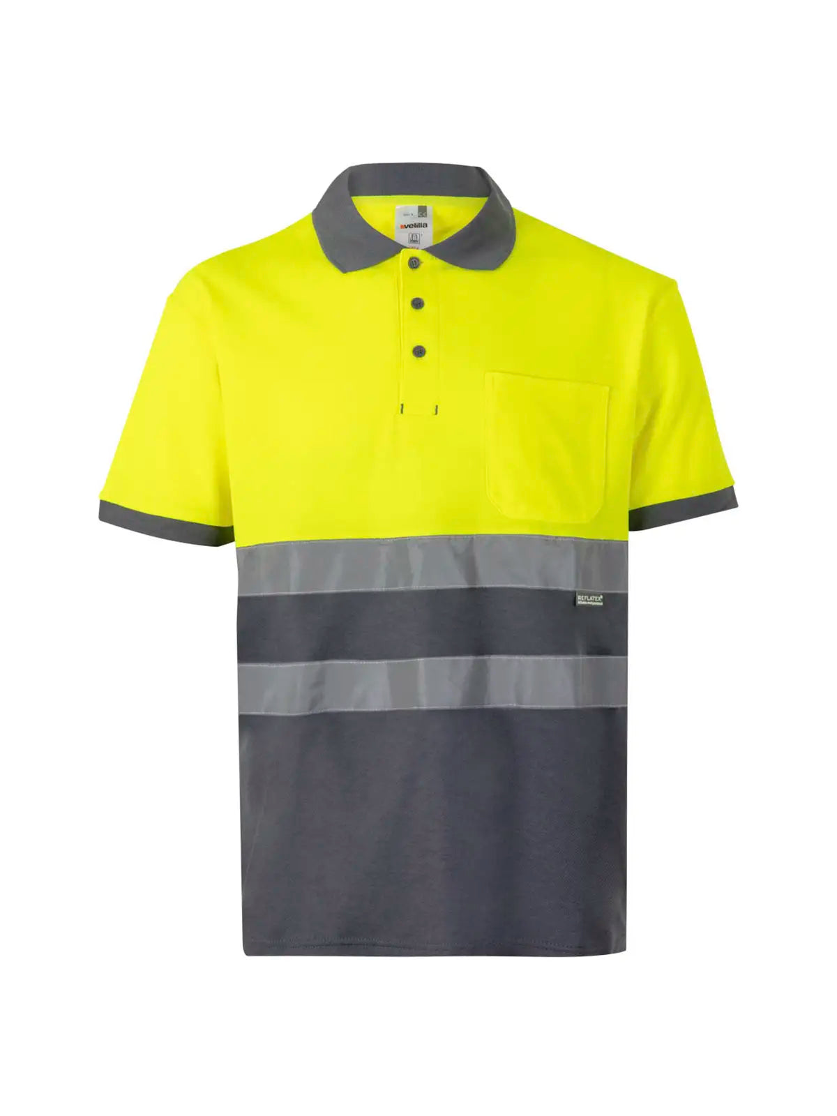 Polo alta visibilidad algodón bicolor manga corta Velilla 305513