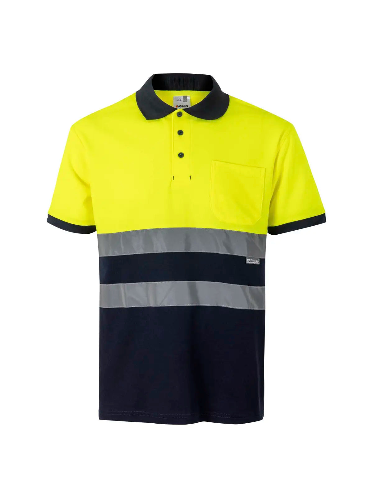 Polo alta visibilidad algodón bicolor manga corta Velilla 305513