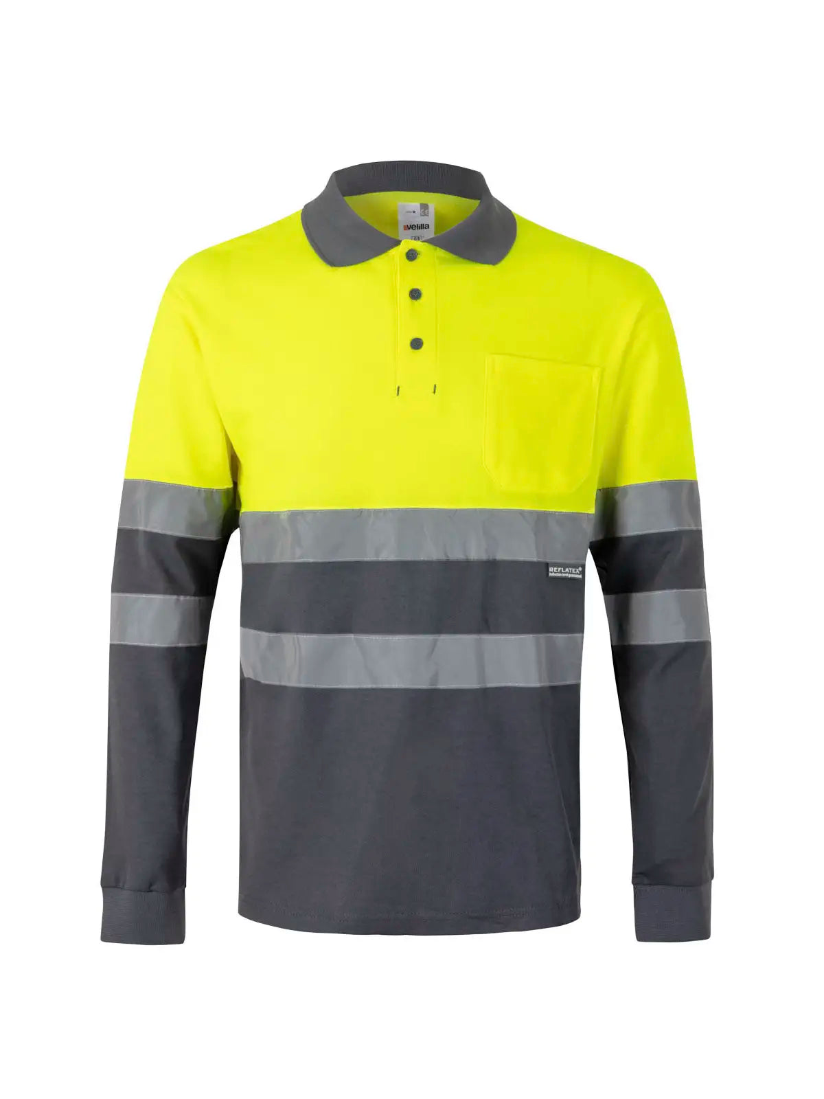 Polo alta visibilidad algodón bicolor manga larga Velilla 305515