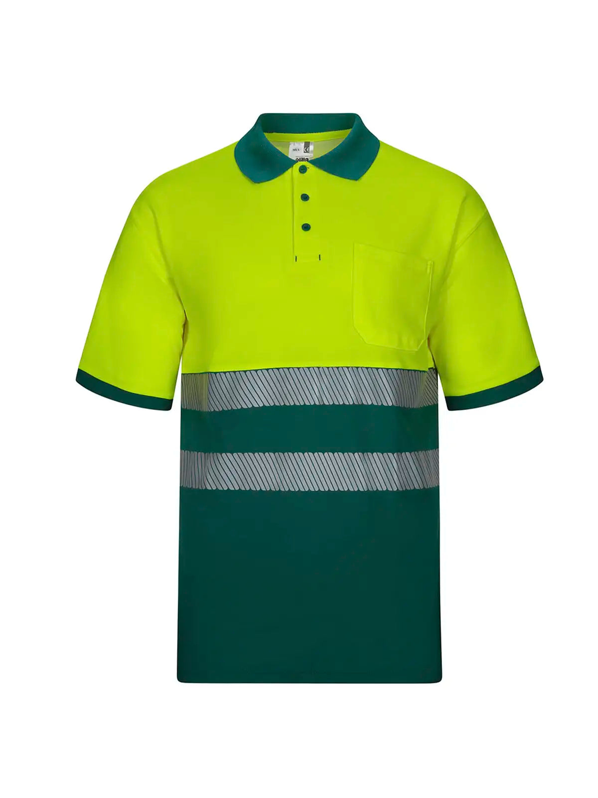 Polo alta visibilidad algodón bicolor manga corta cinta segmentada Velilla 305523