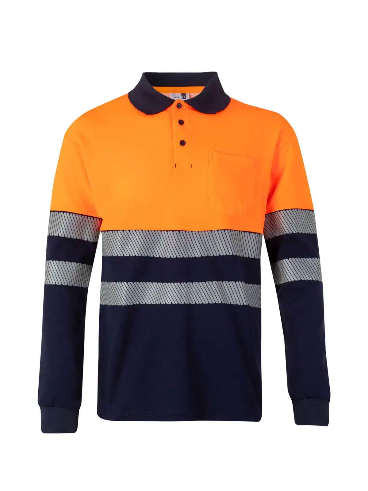 Polo alta visibilidad algodón bicolor manga larga cinta segmentada Velilla 305525
