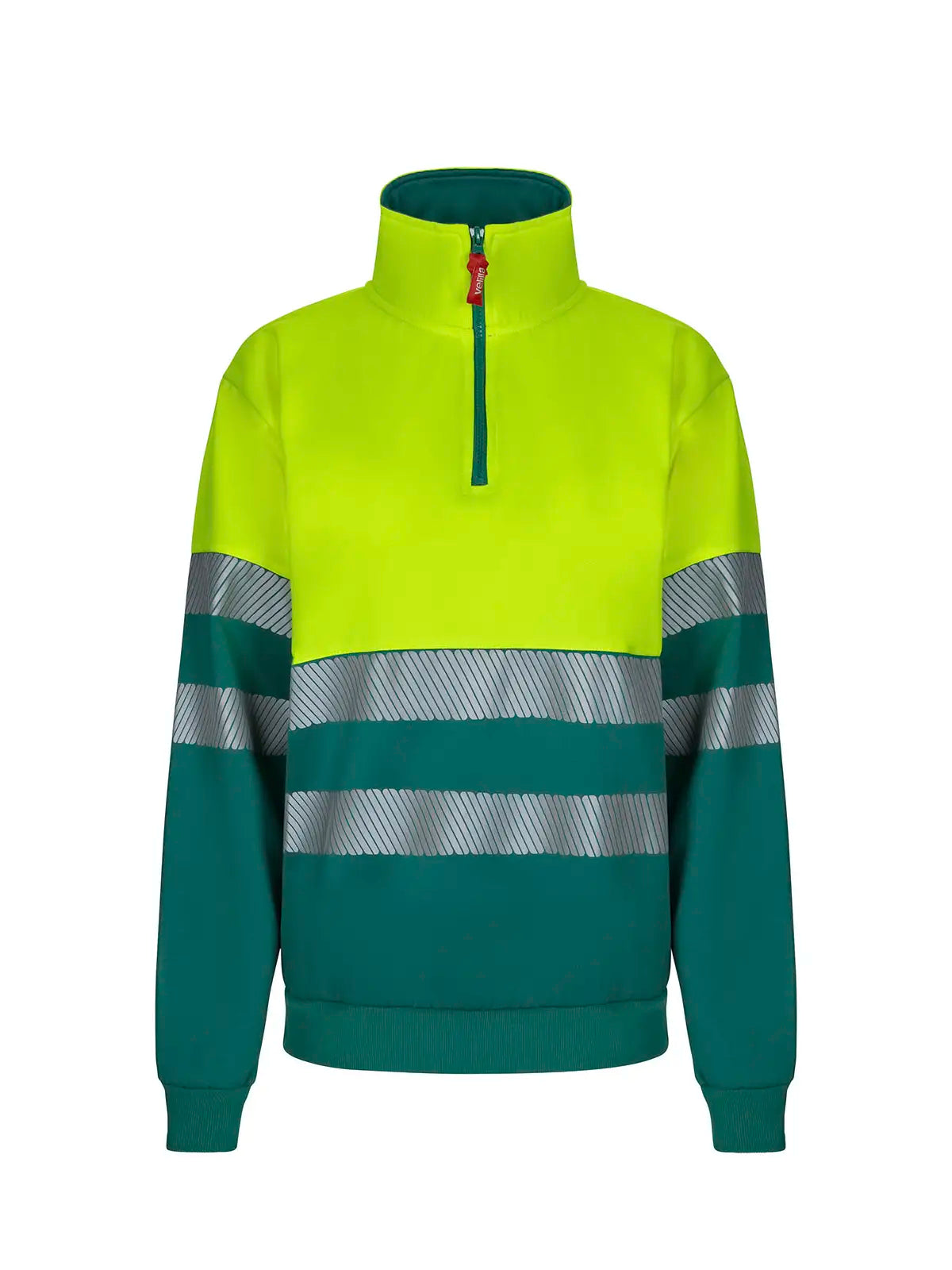 Sudadera alta visibilidad bicolor con media cremallera cinta segmentada Velilla 305703