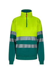 Sudadera alta visibilidad bicolor con media cremallera cinta segmentada Velilla 305703