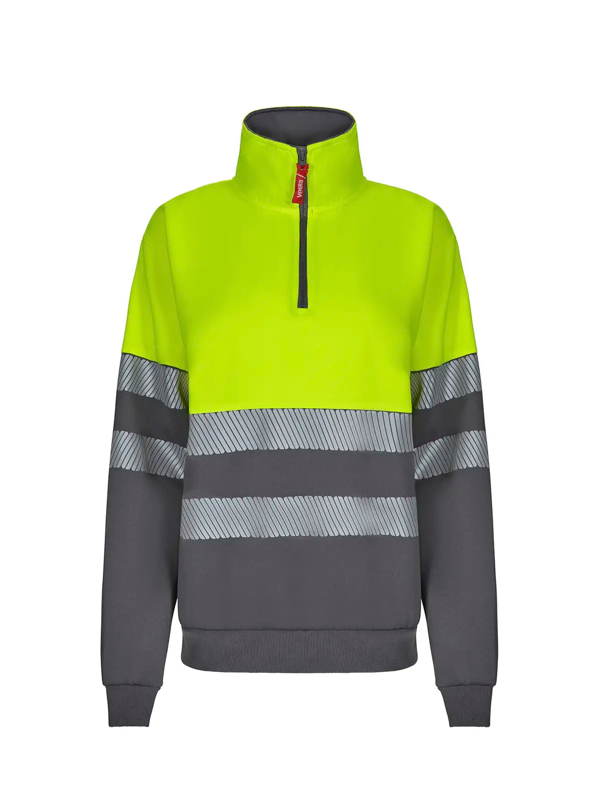 Sudadera alta visibilidad bicolor con media cremallera cinta segmentada Velilla 305703