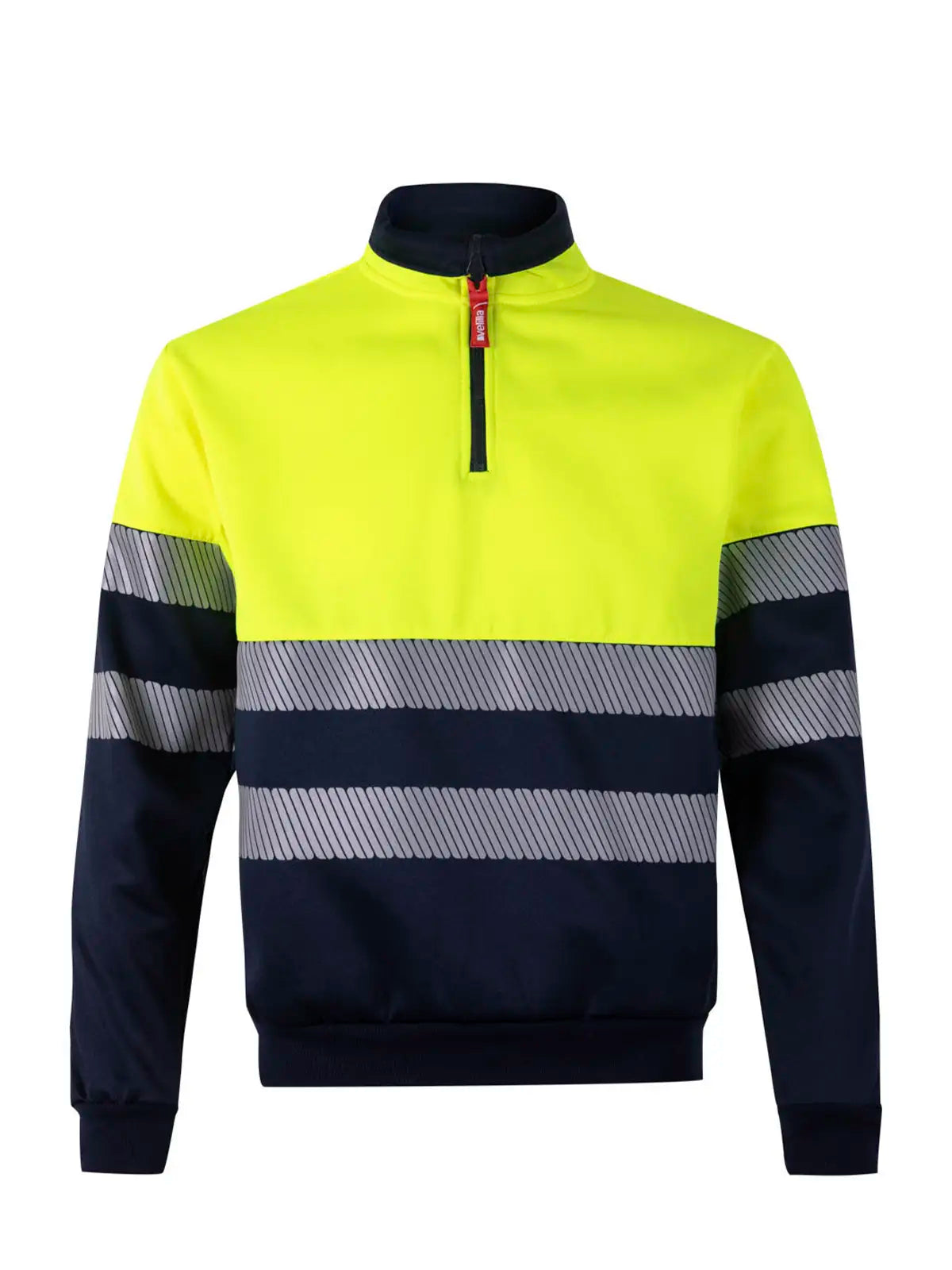 Sudadera alta visibilidad bicolor con media cremallera cinta segmentada Velilla 305703