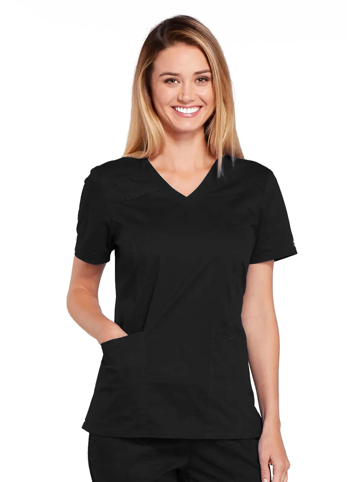 Casaca sanitaria mujer cuello pico Cherokee Core Stretch WWE4710