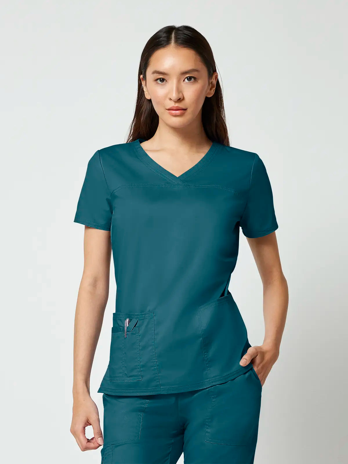 Casaca sanitaria mujer cuello pico Cherokee Core Stretch WWE4727