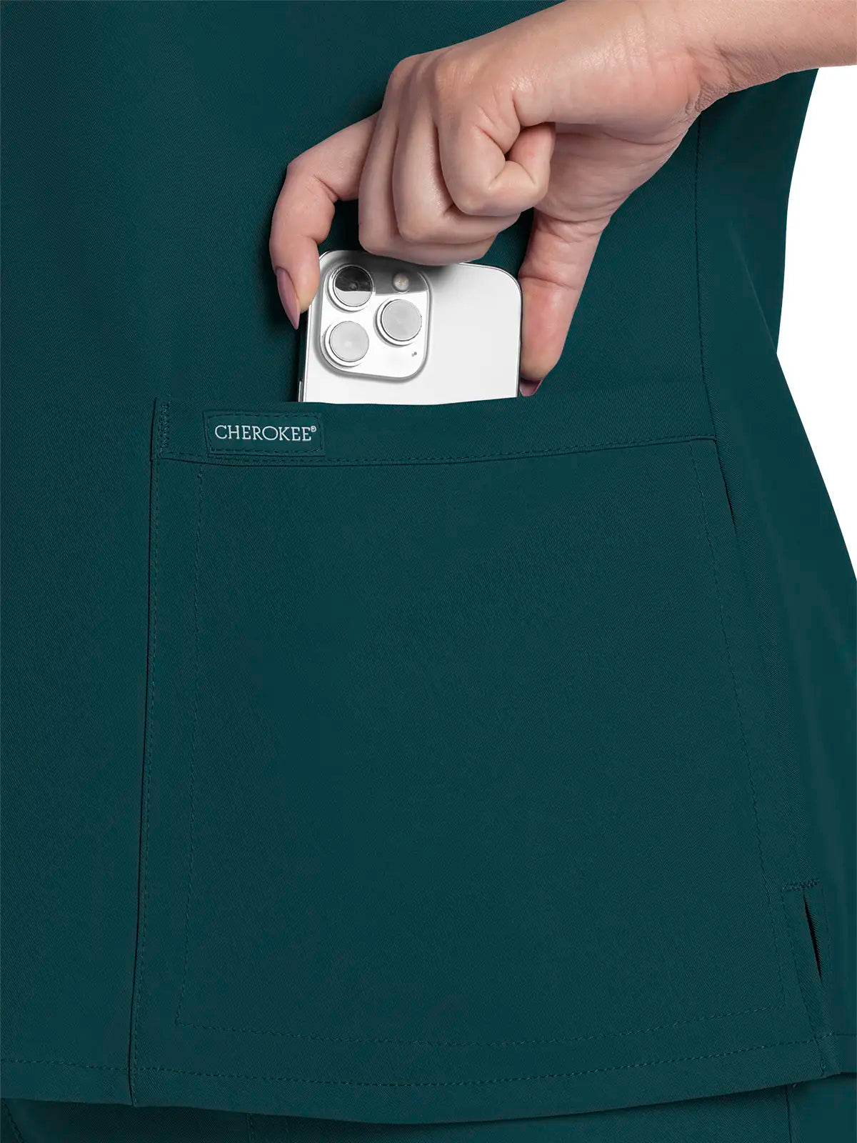 Casaca sanitaria mujer con cuello pico Cherokee Original Ultra CKE953A