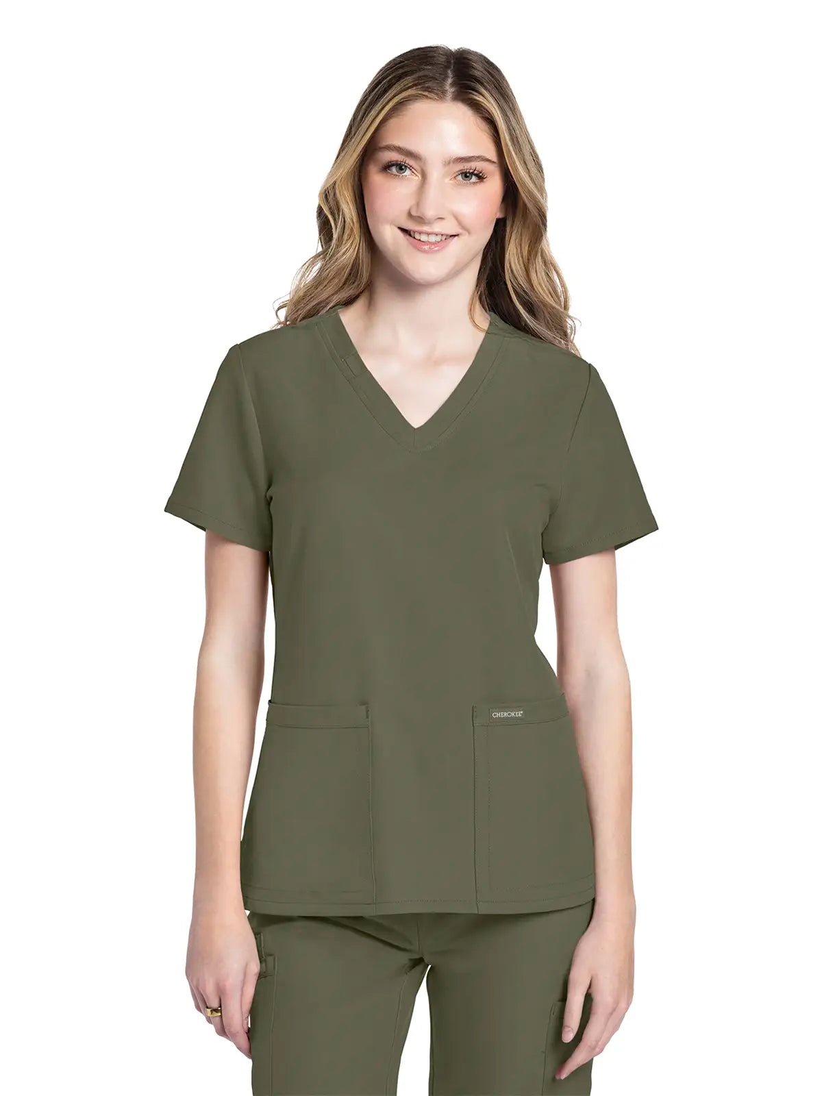 Casaca sanitaria mujer con cuello pico Cherokee Original Ultra CKE953A