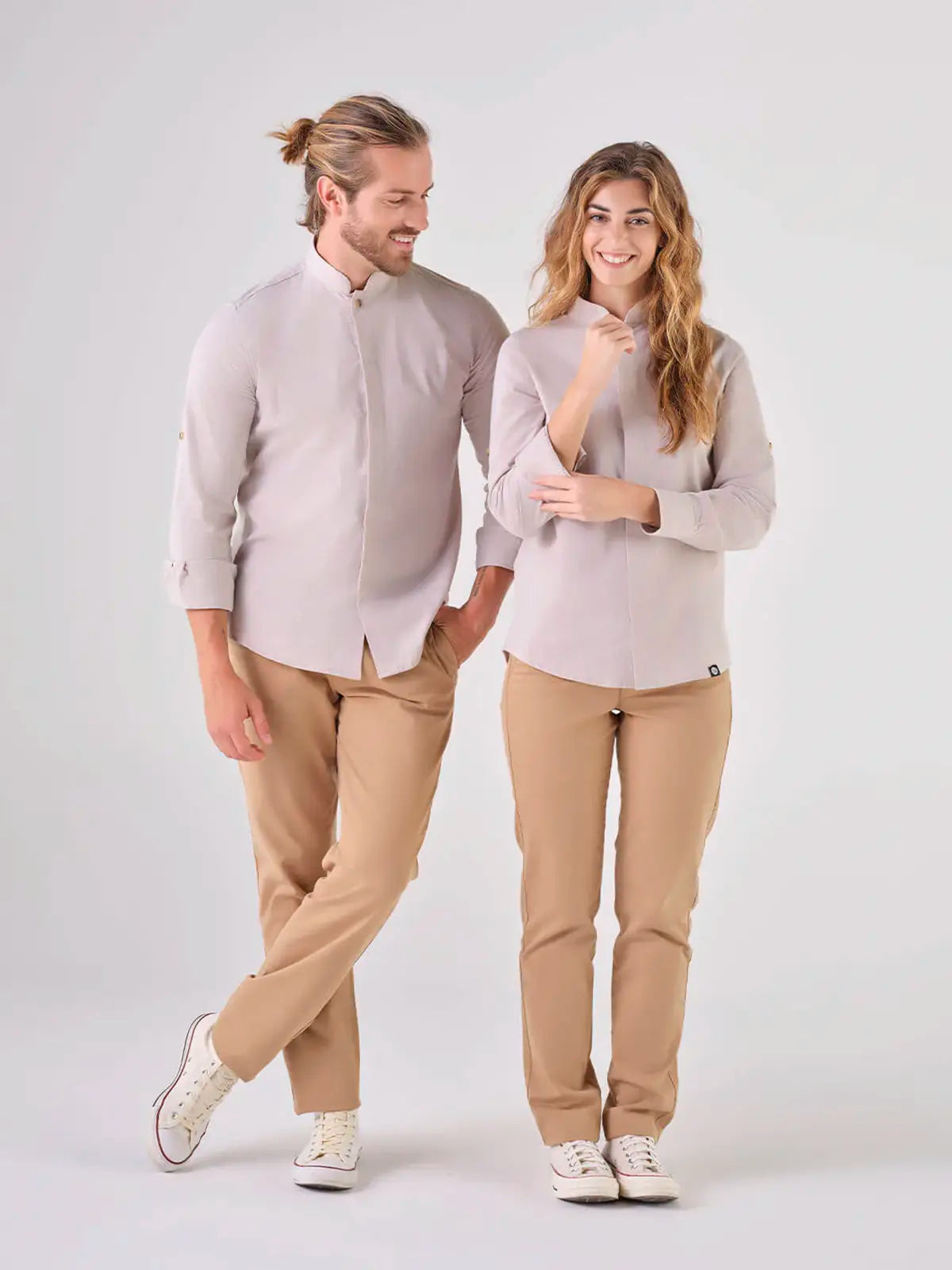 Camisa Mandarin Unisex Grace en Lino