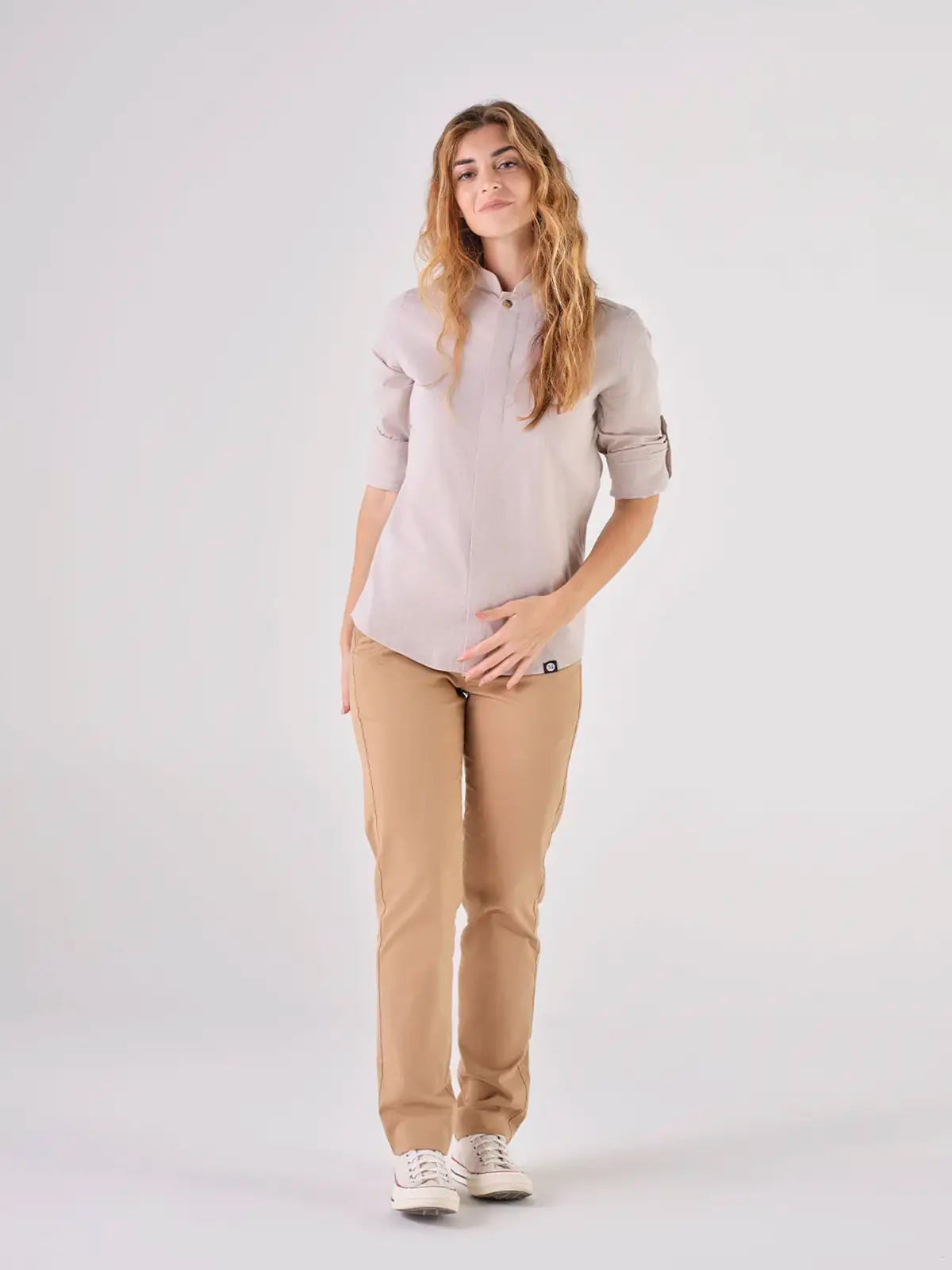 Camisa Mandarin Unisex Grace en Lino