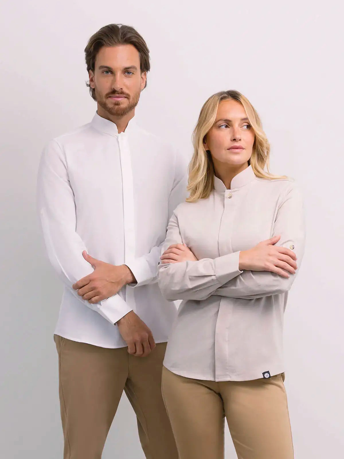 Camisa Mandarin Unisex Grace en Lino