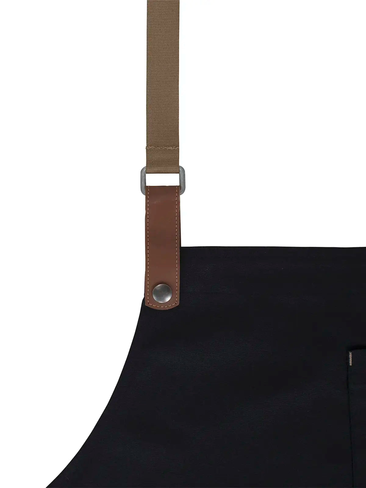 Delantal Cruzado Retro Negro con Tiras Beige