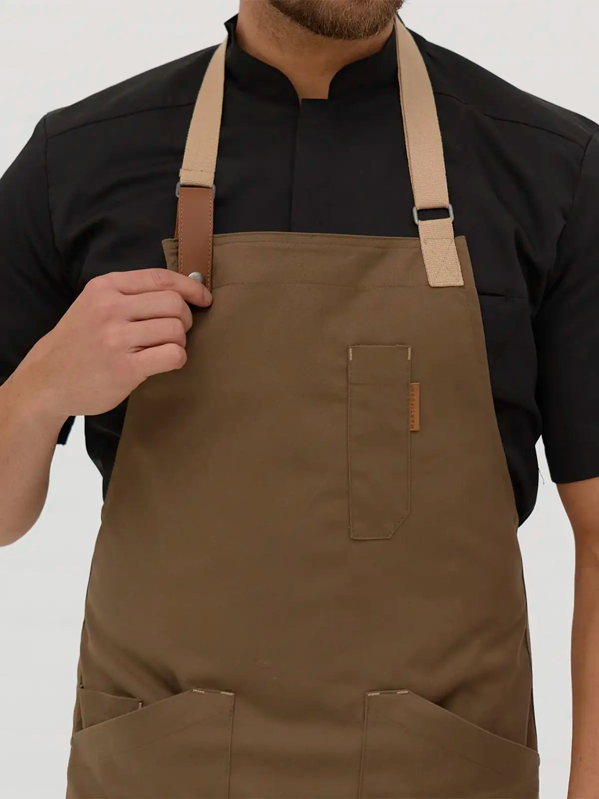 Delantal Cruzado Retro con Tiras Beige