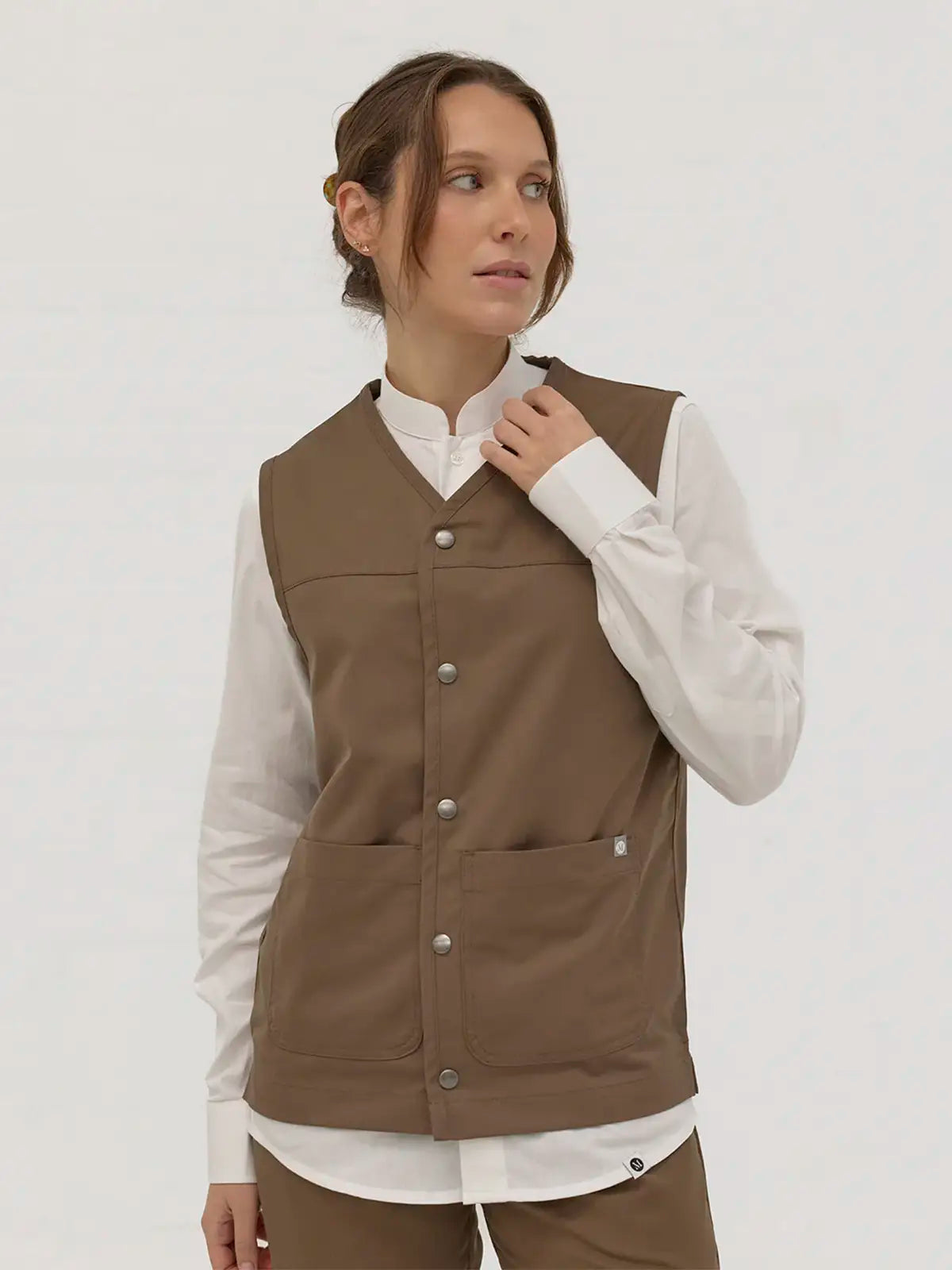 Chaleco unisex Martiform Workwear marrón claro