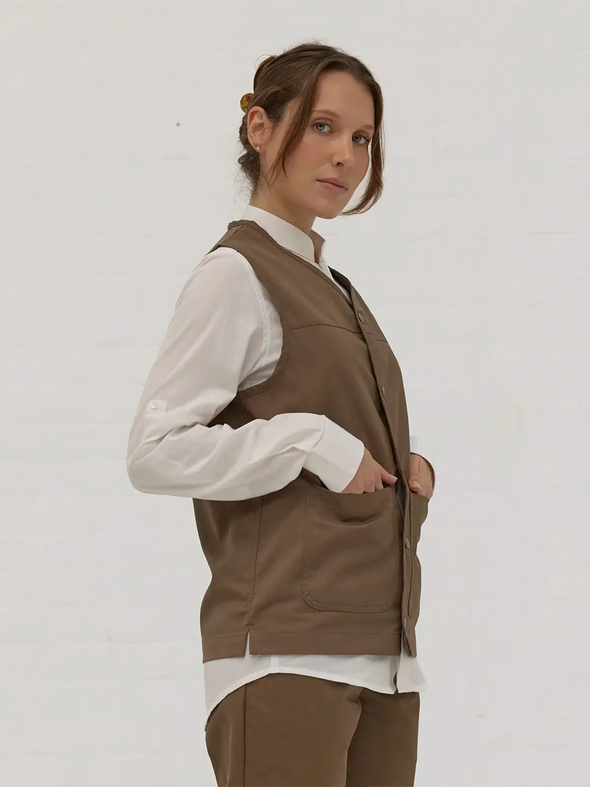 Chaleco unisex Martiform Workwear marrón claro
