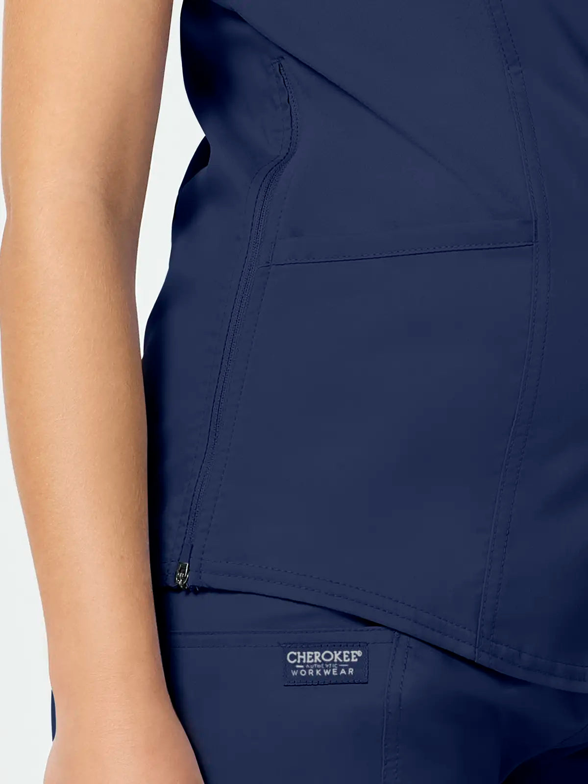 Casaca sanitaria mujer premamá cruzado simulado Cherokee Revolution WWE688