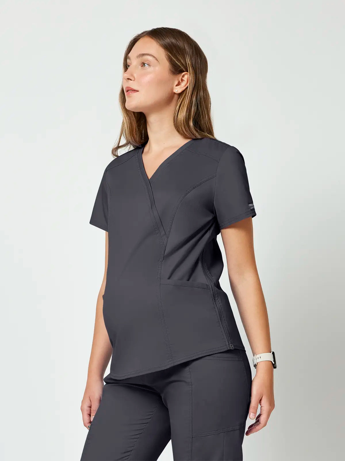 Casaca sanitaria mujer premamá cruzado simulado Cherokee Revolution WWE688