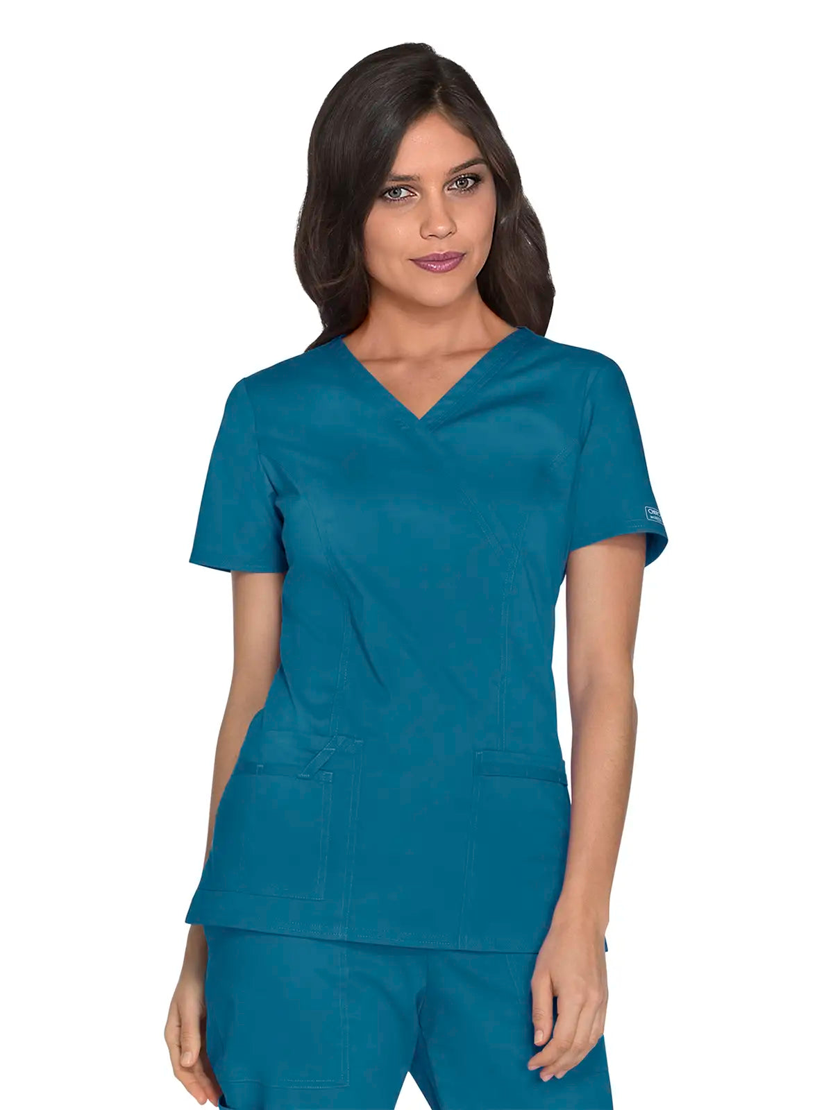 Casaca sanitaria mujer con cruzado simulado Cherokee Core Stretch WWE4728