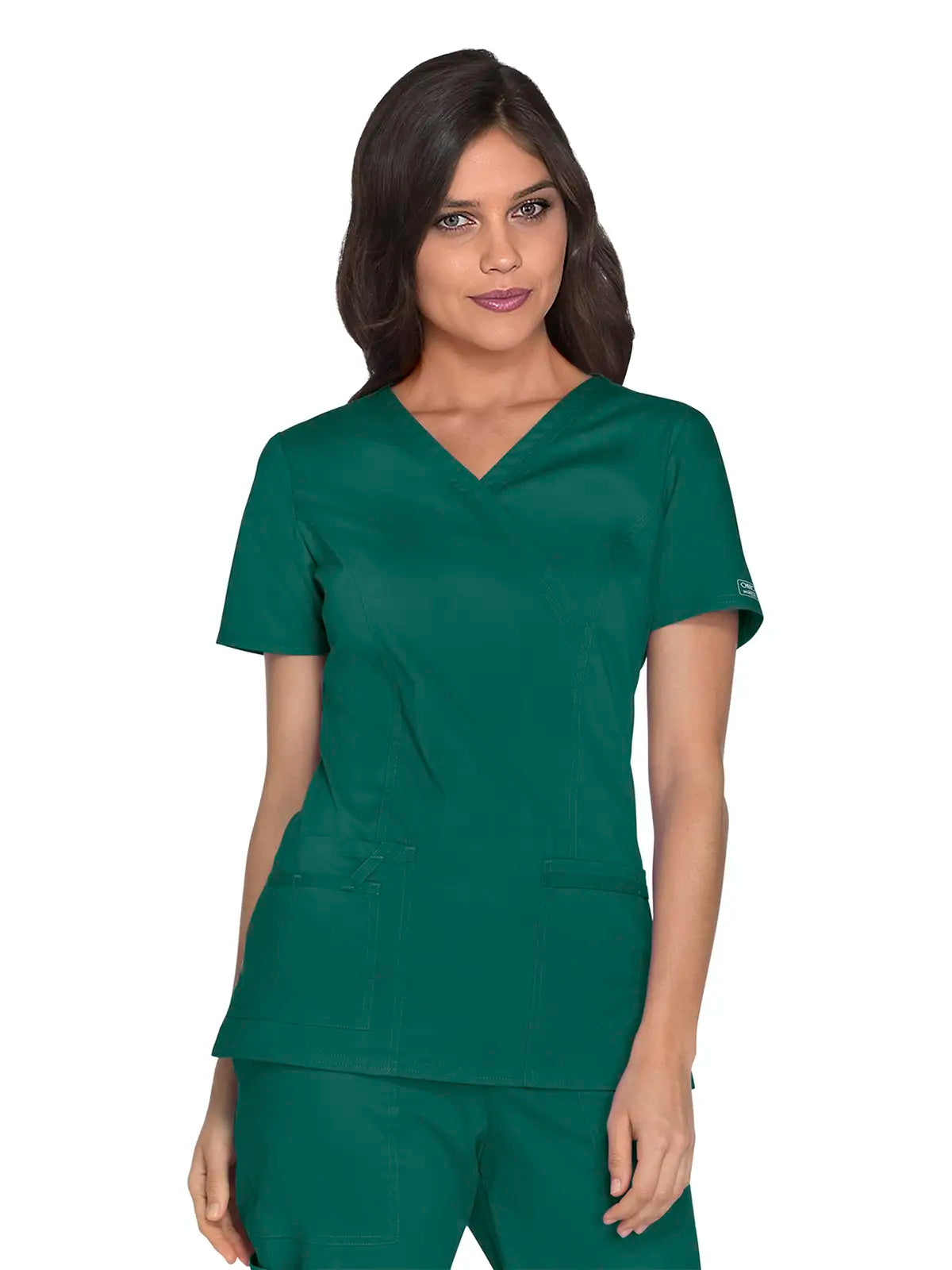 Casaca sanitaria mujer con cruzado simulado Cherokee Core Stretch WWE4728