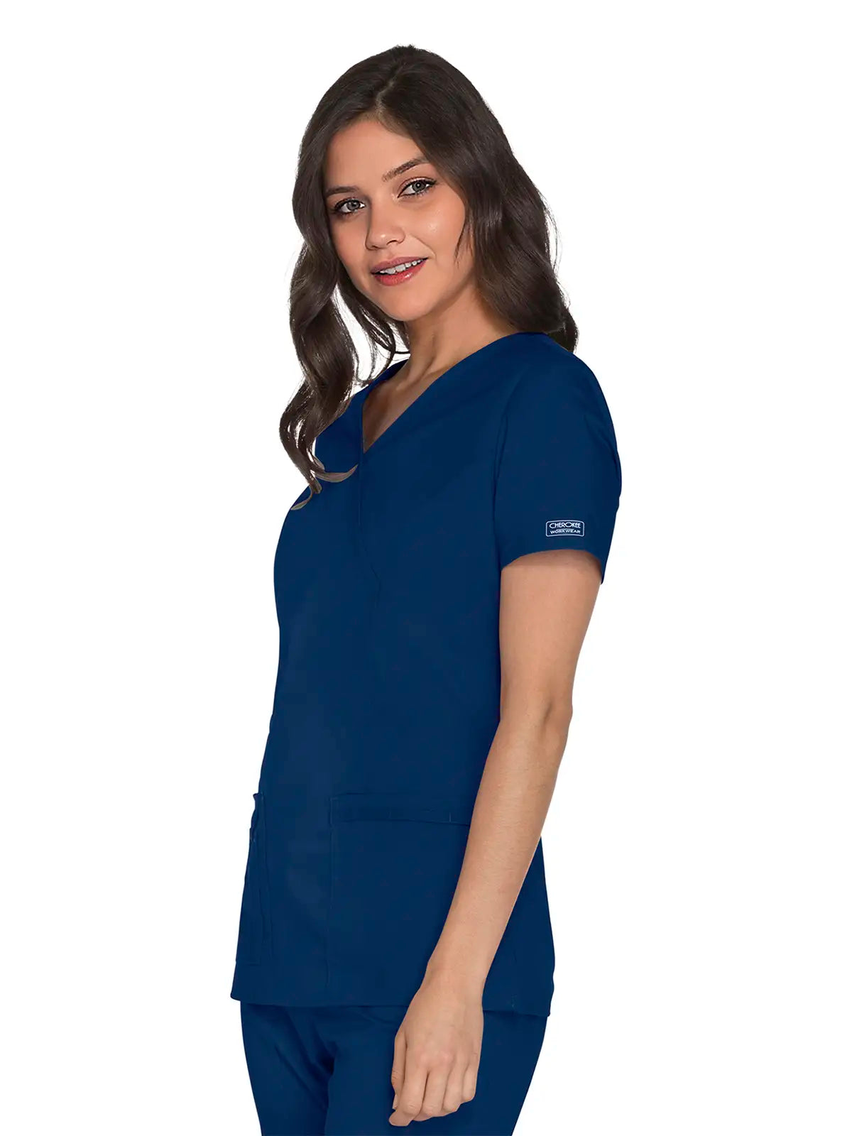 Casaca sanitaria mujer con cruzado simulado Cherokee Core Stretch WWE4728