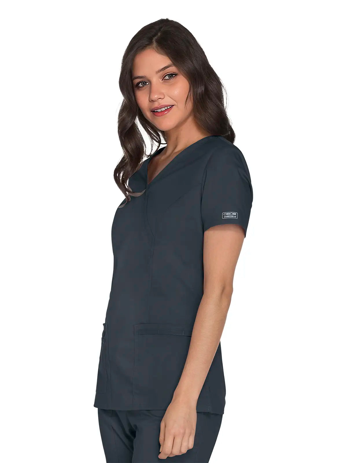 Casaca sanitaria mujer con cruzado simulado Cherokee Core Stretch WWE4728