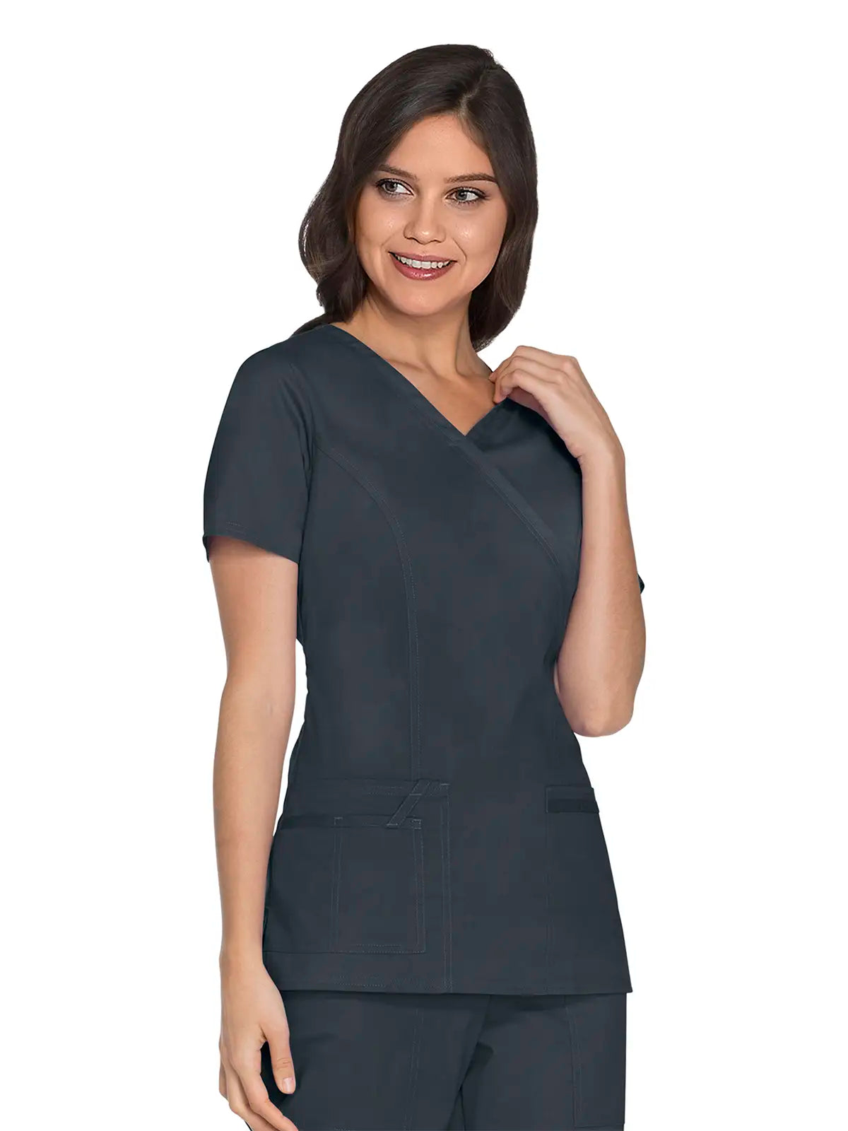 Casaca sanitaria mujer con cruzado simulado Cherokee Core Stretch WWE4728