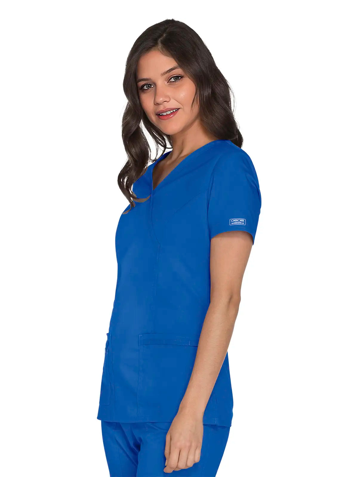 Casaca sanitaria mujer con cruzado simulado Cherokee Core Stretch WWE4728