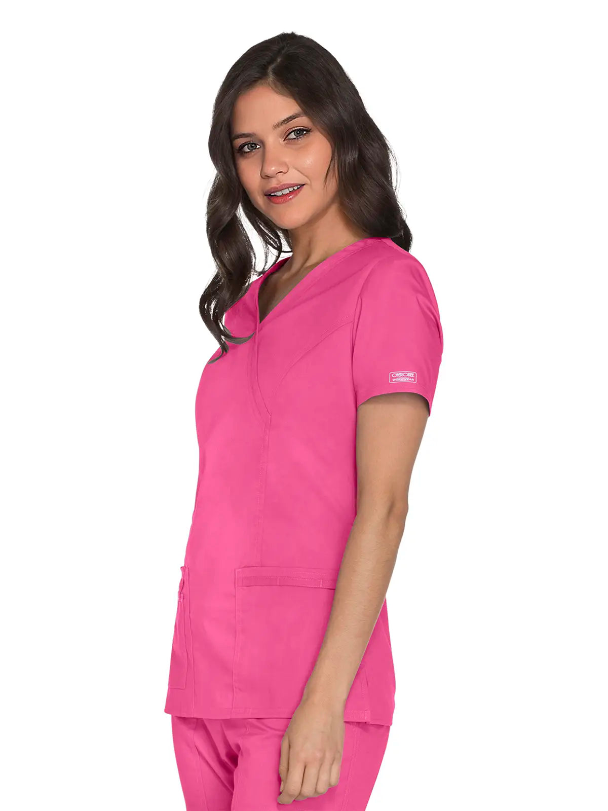 Casaca sanitaria mujer con cruzado simulado Cherokee Core Stretch WWE4728