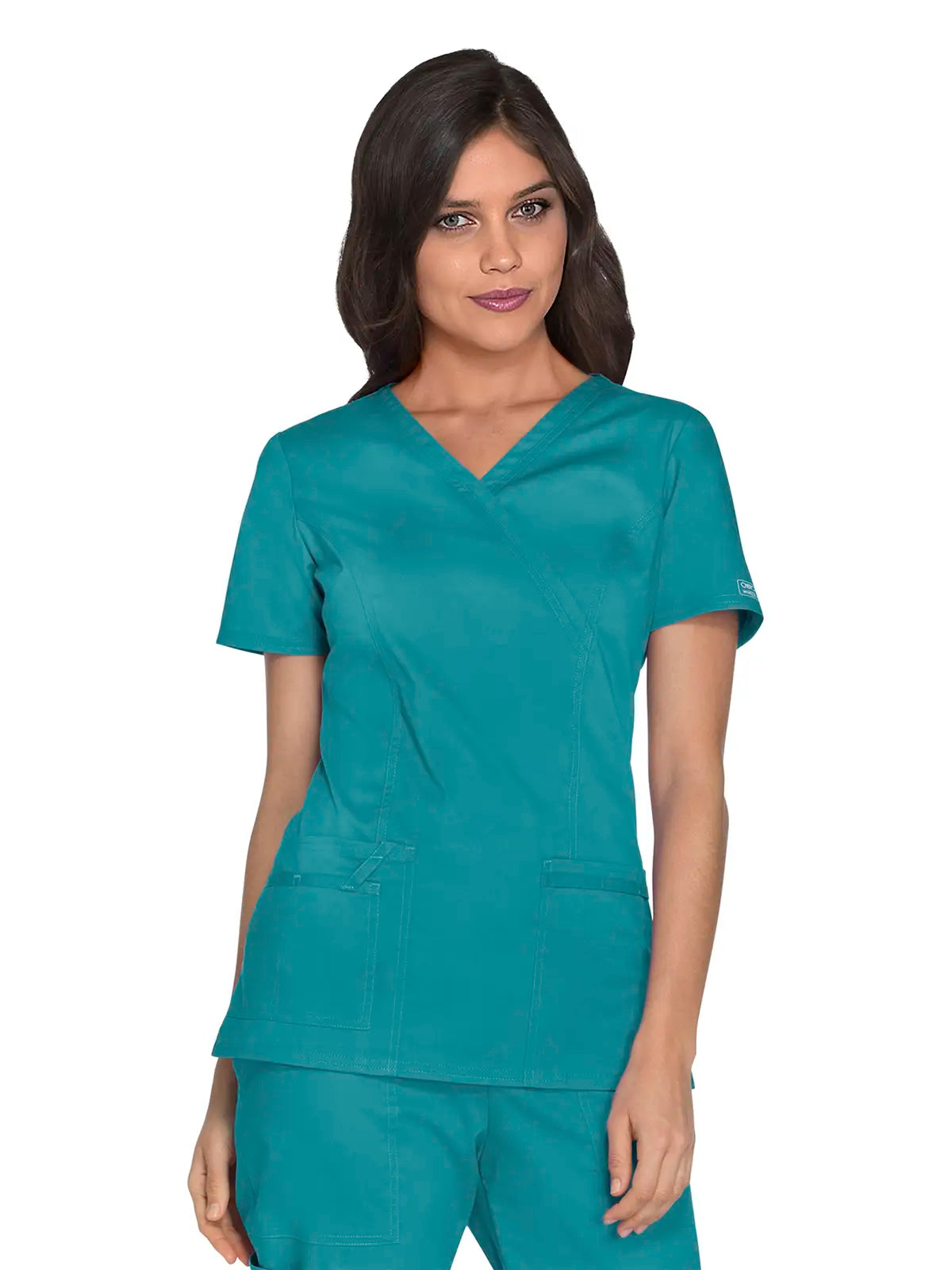 Casaca sanitaria mujer con cruzado simulado Cherokee Core Stretch WWE4728