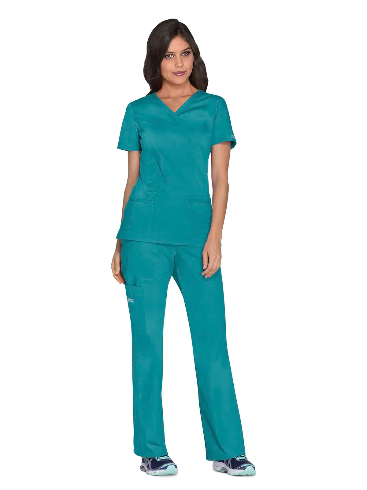 Casaca sanitaria mujer con cruzado simulado Cherokee Core Stretch WWE4728