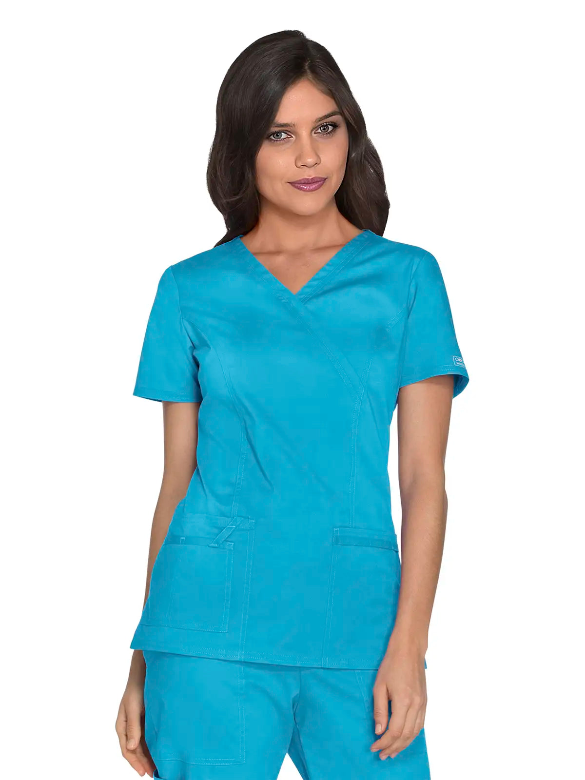 Casaca sanitaria mujer con cruzado simulado Cherokee Core Stretch WWE4728