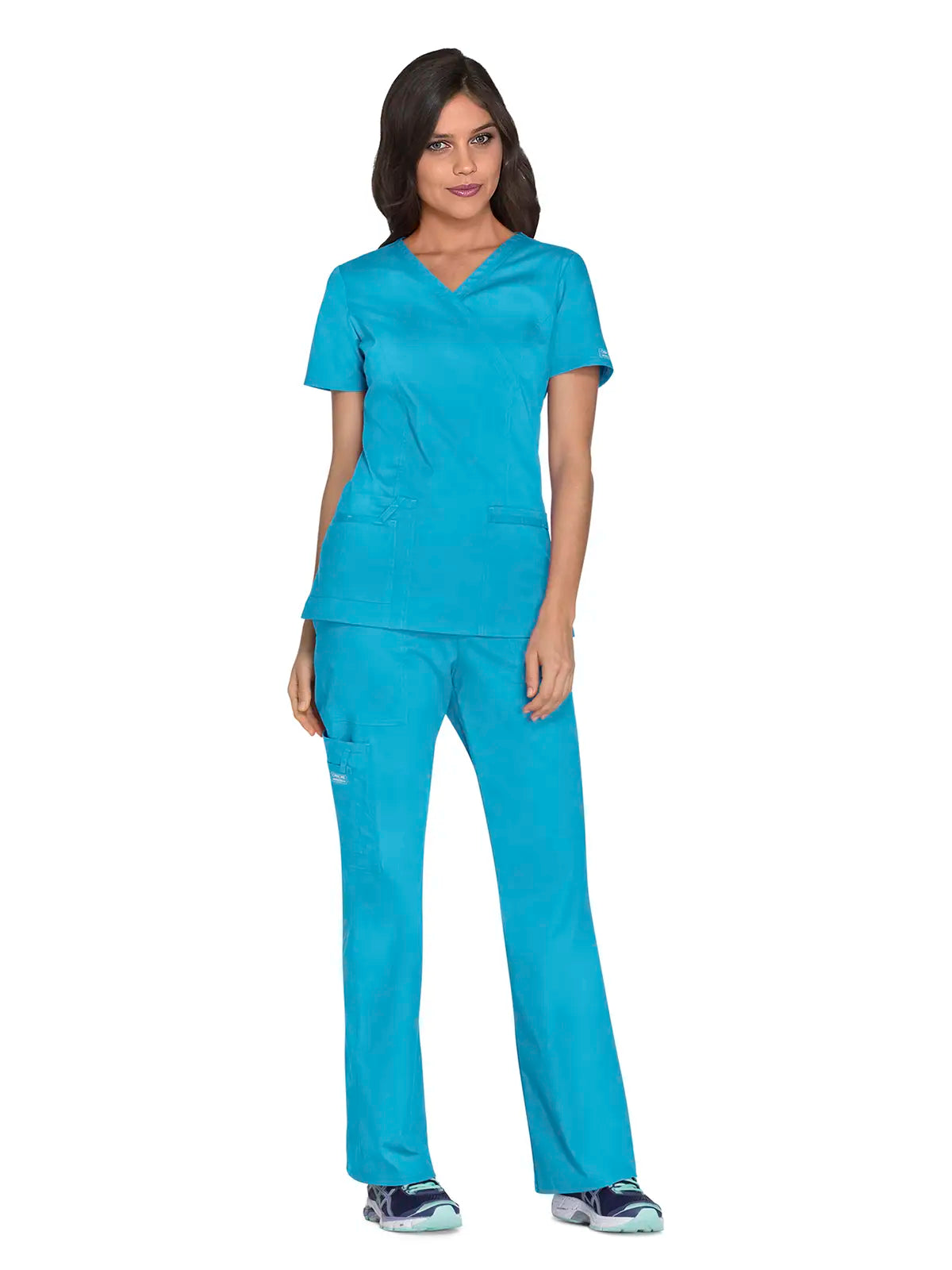 Casaca sanitaria mujer con cruzado simulado Cherokee Core Stretch WWE4728