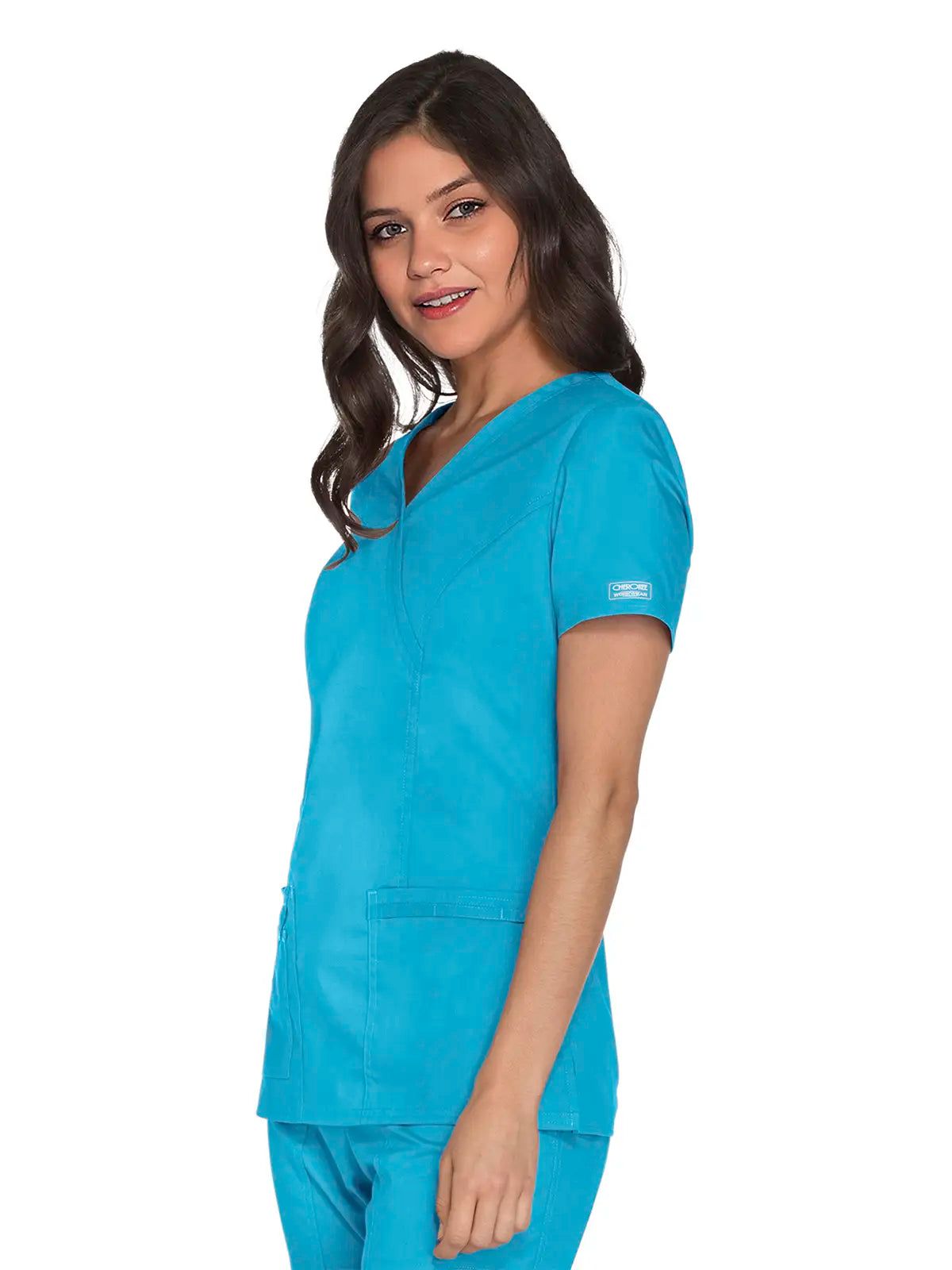 Casaca sanitaria mujer con cruzado simulado Cherokee Core Stretch WWE4728