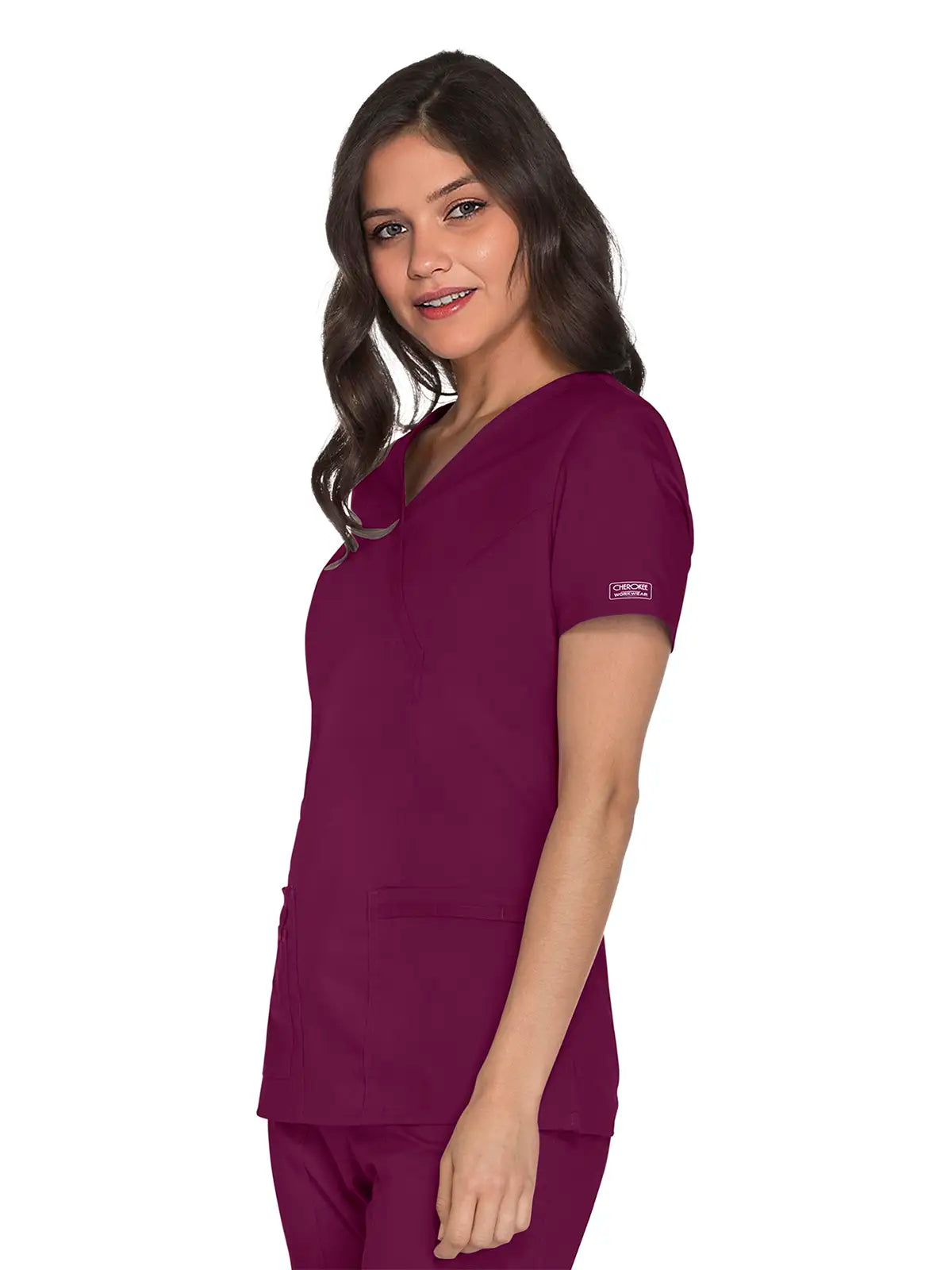 Casaca sanitaria mujer con cruzado simulado Cherokee Core Stretch WWE4728